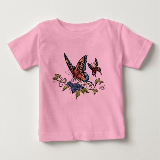T-shirt Pour Bébé Papillon et papillons polychromes par Al Rio (Devant)