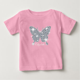 T-shirt Pour Bébé papillon étincelant en faux diamant