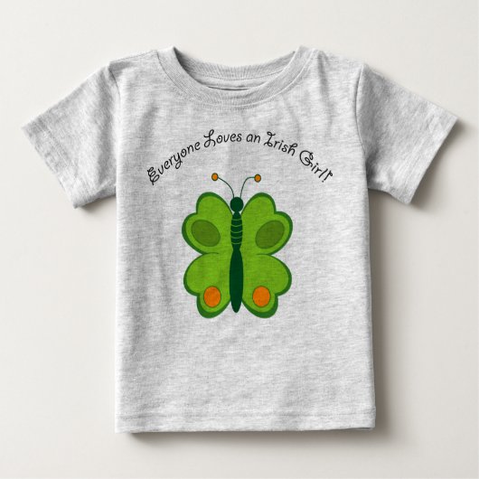 T-shirt Pour Bébé papillon irlandais chanceux (Devant)