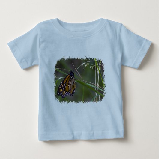 T-shirt Pour Bébé Papillon monarque dans l'herbe (Devant)