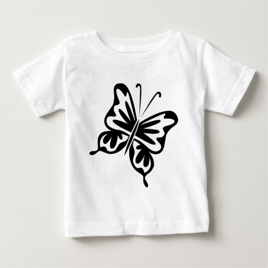 T-shirt Pour Bébé Papillon rétro - Noir (Devant)