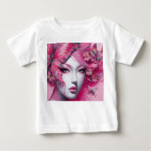 T-shirt Pour Bébé Papillon Rose (Devant)