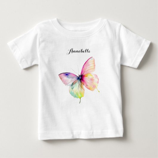 T-shirt Pour Bébé Papillon rose délicat dans les couleurs pastel arc (Devant)