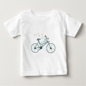 T-shirt Pour Bébé Papillons à vélo & Fleurs Liberté Design (Devant)