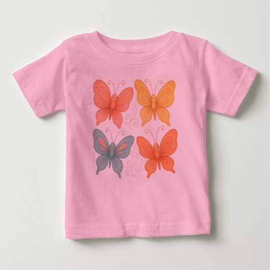 T-shirt Pour Bébé Papillons Capricieux (Devant)