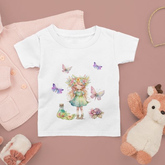 T-shirt Pour Bébé Papillons mignonette fée et fleurs