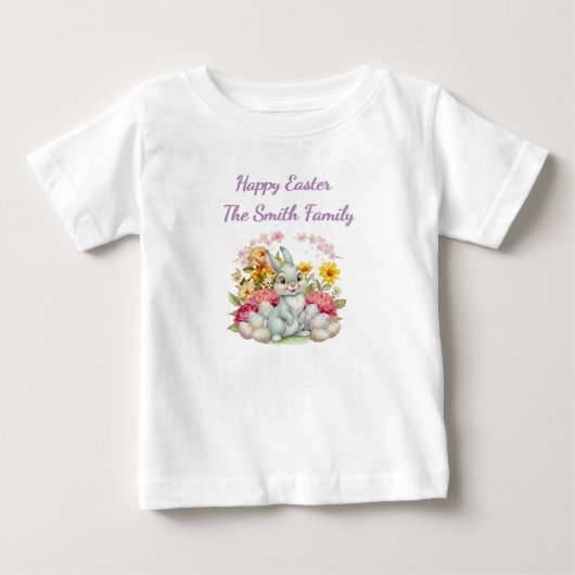 T-shirt Pour Bébé Pâques à l'aquarelle mignonne (Devant)