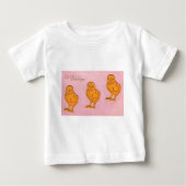 T-shirt Pour Bébé Pâques Salutations Chicks rose (Devant)