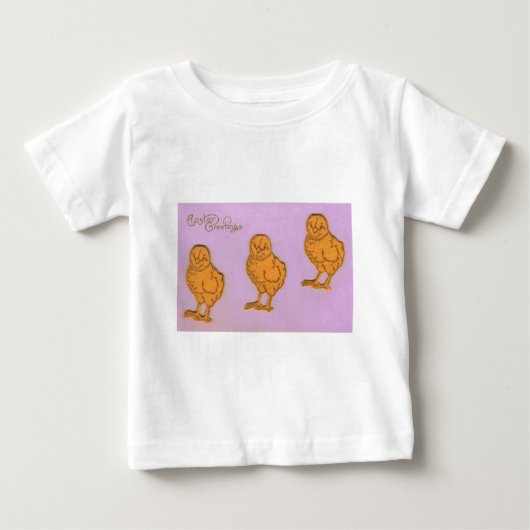 T-shirt Pour Bébé Pâques Salutations Poussins pourpres (Devant)
