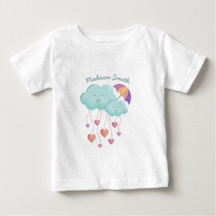 T-shirt Pour Bébé Parapluie coloré avec de mignons nuages