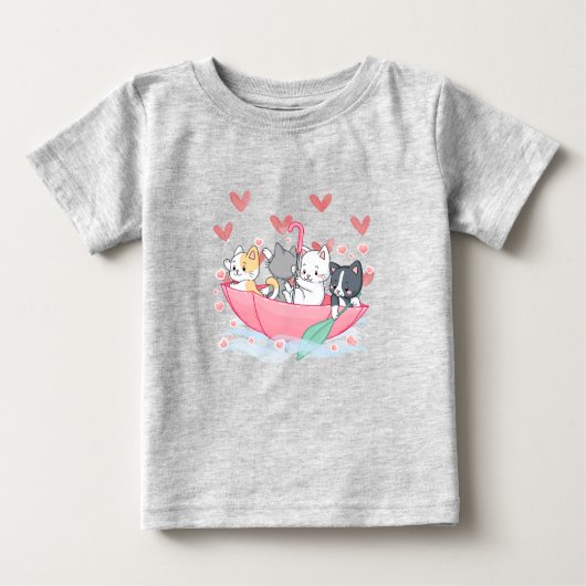 T-shirt Pour Bébé Parapluie Kitten (Devant)