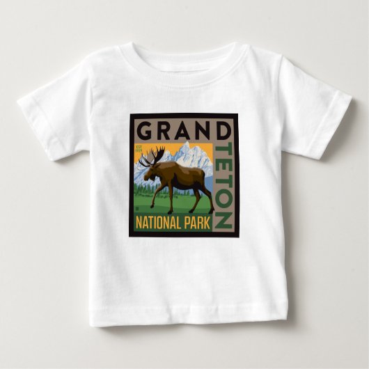 T-shirt Pour Bébé Parc national de Grand Teton Moose (Devant)