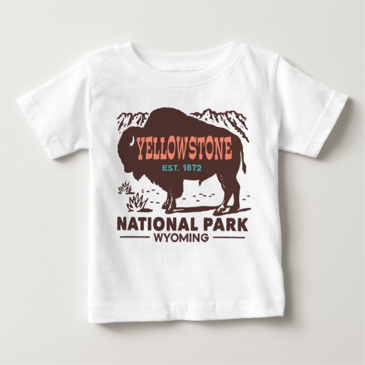 T-shirt Pour Bébé Parc national de Yellowstone (Devant)