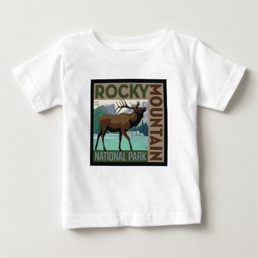 T-shirt Pour Bébé Parc national des Rocheuses | Elk (Devant)