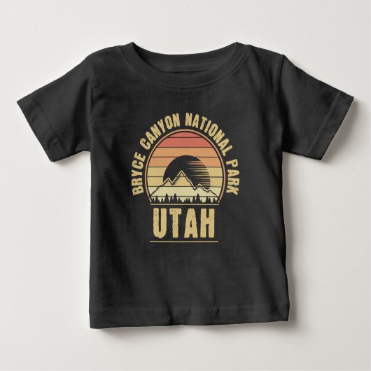 T-shirt Pour Bébé Parc national Retro Bryce Canyon Utah (Devant)