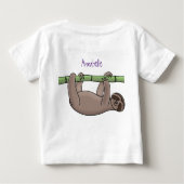T-shirt Pour Bébé Paresse souriante mignon sur dessin animé en bambo (Dos)