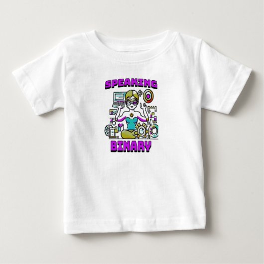 T-shirt Pour Bébé Parler binaire (Devant)