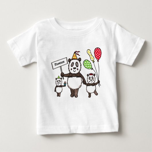 T-shirt Pour Bébé Parti Panda personnalisé (Devant)
