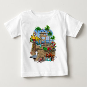 T-shirt Pour Bébé Partie de plage de perroquets