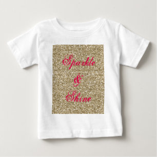 T-shirt Pour Bébé Parties scintillant dorée et rose chaud Étincelle