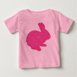 T-shirt Pour Bébé Parties scintillant rose Silhouette Lapin de Pâque