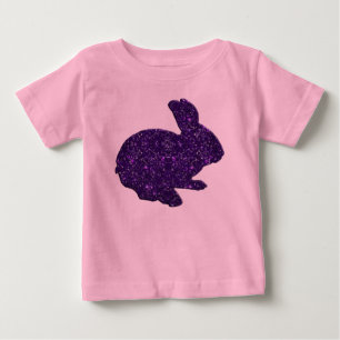T-shirt Pour Bébé Parties scintillant violette Silhouette Lapin de P