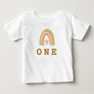 T-shirt Pour Bébé Pastel Arc-en-Ciel 1ère fille d'anniversaire
