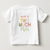 T-shirt Pour Bébé Pastel Plaid "Two Many Fun" 2e anniversaire (Dos)