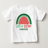 T-shirt Pour Bébé Pastèque arc-en-ciel Little Sister (Devant)