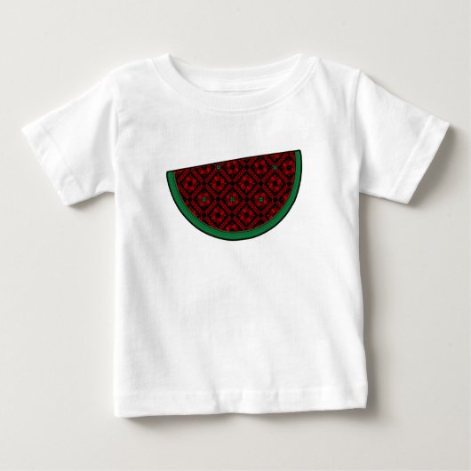 T-shirt Pour Bébé Pastèque de Palestine Broderie tatreez rouge (Devant)