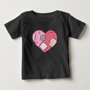 T-shirt Pour Bébé Patched Heart Goth Baby Baby Baby