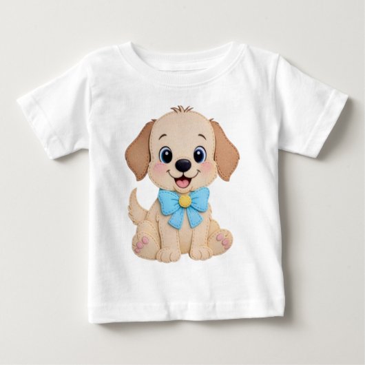 T-shirt Pour Bébé Patchwork de chiot (Devant)