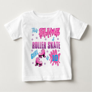 T-shirt Pour Bébé Patinage à roulettes colorées Fille d'anniversaire