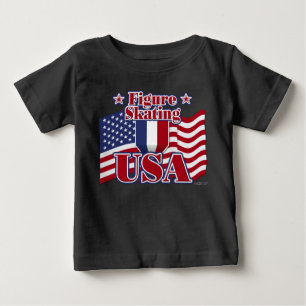 T-shirt Pour Bébé Patinage artistique USA