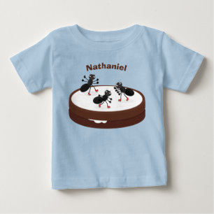 T-shirt Pour Bébé Patinage sur glace de fourmis joyeuses sur dessin