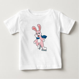 T-shirt Pour Bébé Patinage sur glace sur lapin Patins sur glace