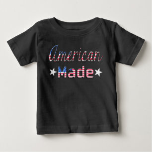 T-shirt Pour Bébé Patriotique Américain Fabriqué Drapeau Baby Chemis