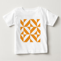 Patters de Burnt Orange Geometric Deco Cube