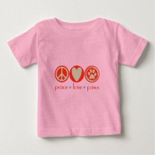 T-shirt Pour Bébé Pattes d'amour de paix