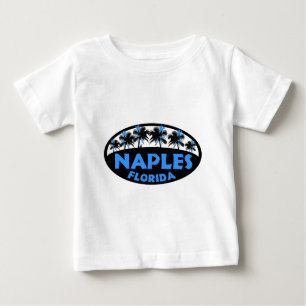 T-shirt Pour Bébé Paumes bleues noires de Naples la Floride