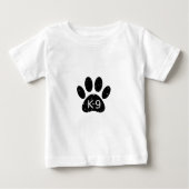 T-shirt Pour Bébé Paw Chien en Perdu Grunge K-9 (Devant)