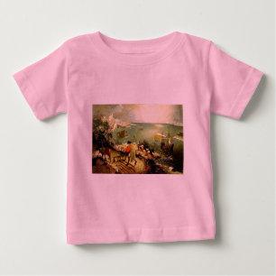 T-shirt Pour Bébé Paysage de Bruegel avec la chute d'Icarus - 1558