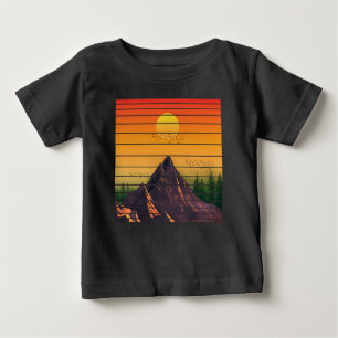 T-SHIRT POUR BÉBÉ PAYSAGE DE COUCHER DE SOLEIL VINTAGE NATURE MONTAG