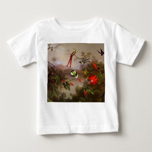 T-shirt Pour Bébé Paysage tropical avec dix colibris (Devant)