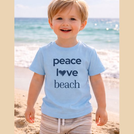 T-shirt Pour Bébé Peace Love Beach - Sun Fun Motivational Graphic