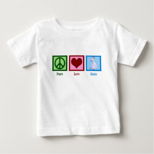 T-shirt Pour Bébé Peace Love Chèvres