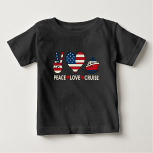 T-shirt Pour Bébé Peace Love Cruise USA Vacances Vibes