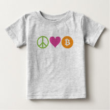 Peace, Love et Bitcoin Toddler Tee