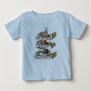 T-shirt Pour Bébé Peace Love Football, Retro Football Sublimation