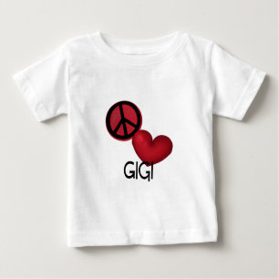 T-shirt Pour Bébé Peace Love Gigi